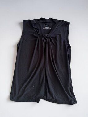 TALBOTS Black Ruched Tank Top Size XS Womens